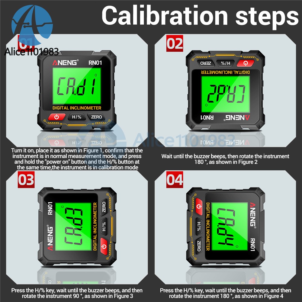 ANENG Magnetic Digital Level Box LCD Angle Finder Protractor Inclinometer Gauge