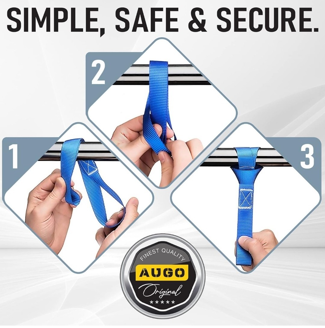 6 Soft Loop Tie Down Straps - 1,500 Load Capacity & 4,500 Lbs Breaking Strength