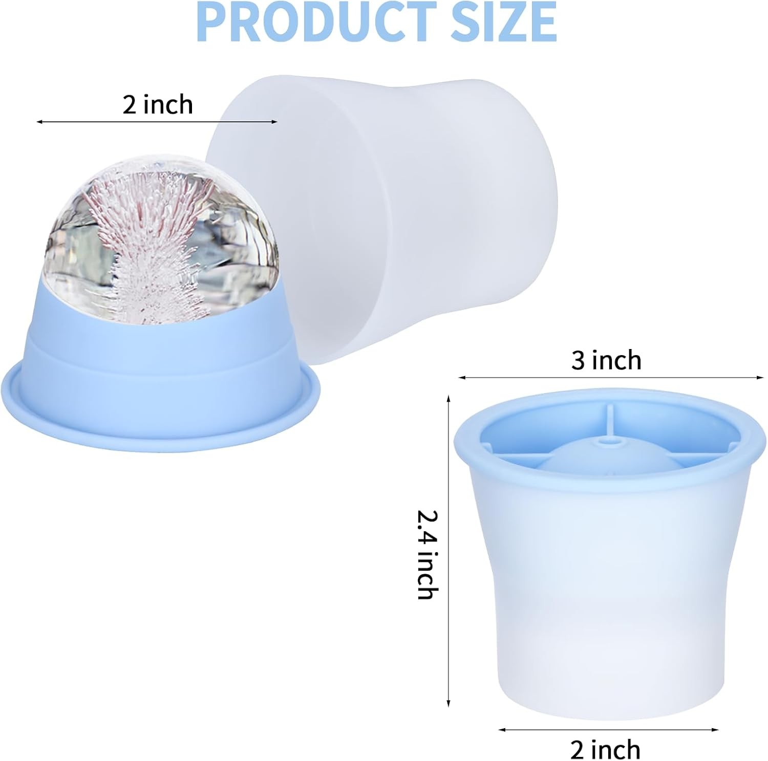 Upgrade Ice Molds 4 PCS Silicone Sphere Ice Mold Maker Stackable Easy Release