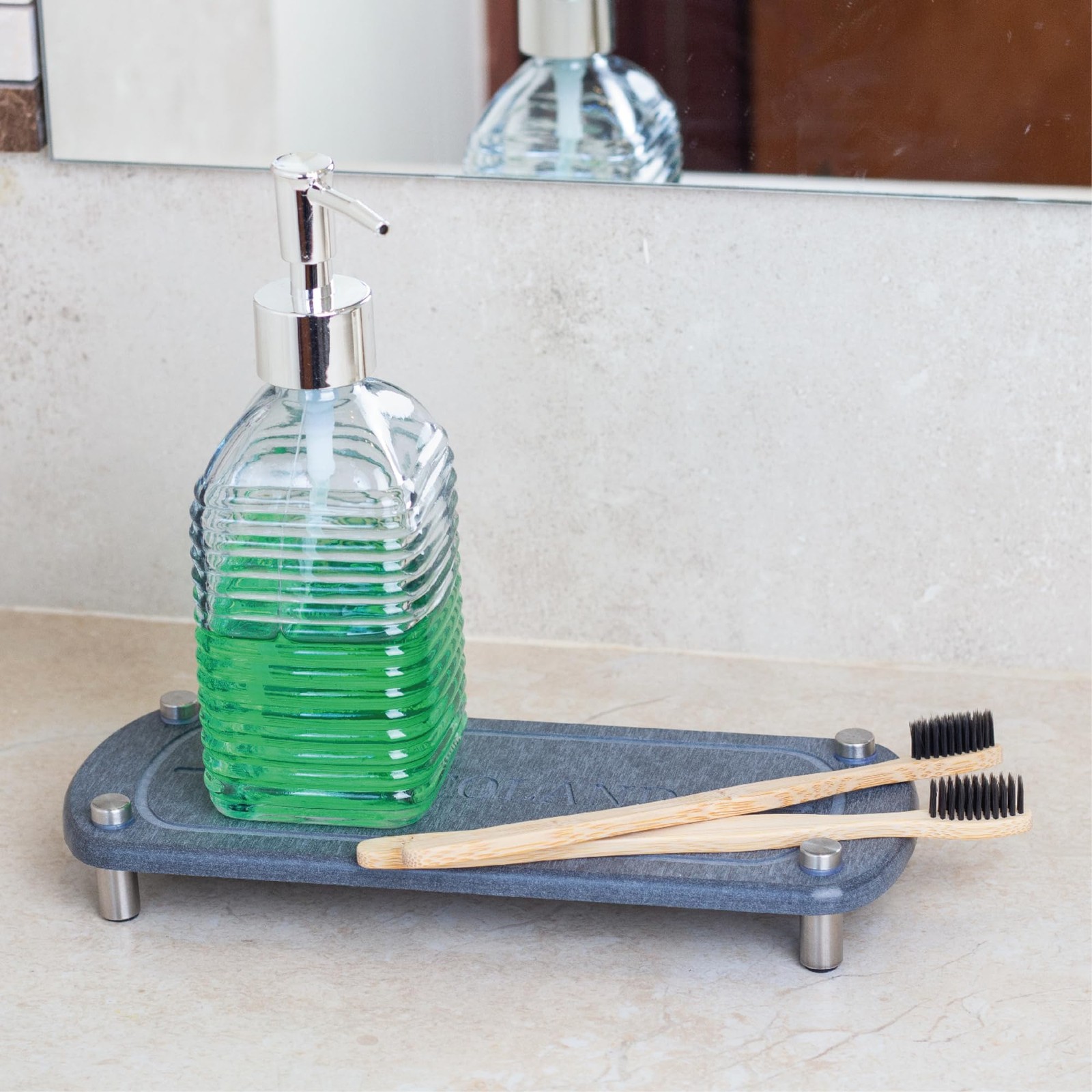 Stone Drying Mat for Kitchen Counter | Quick Dry Stone | Set 6pc | Diatomaceo...