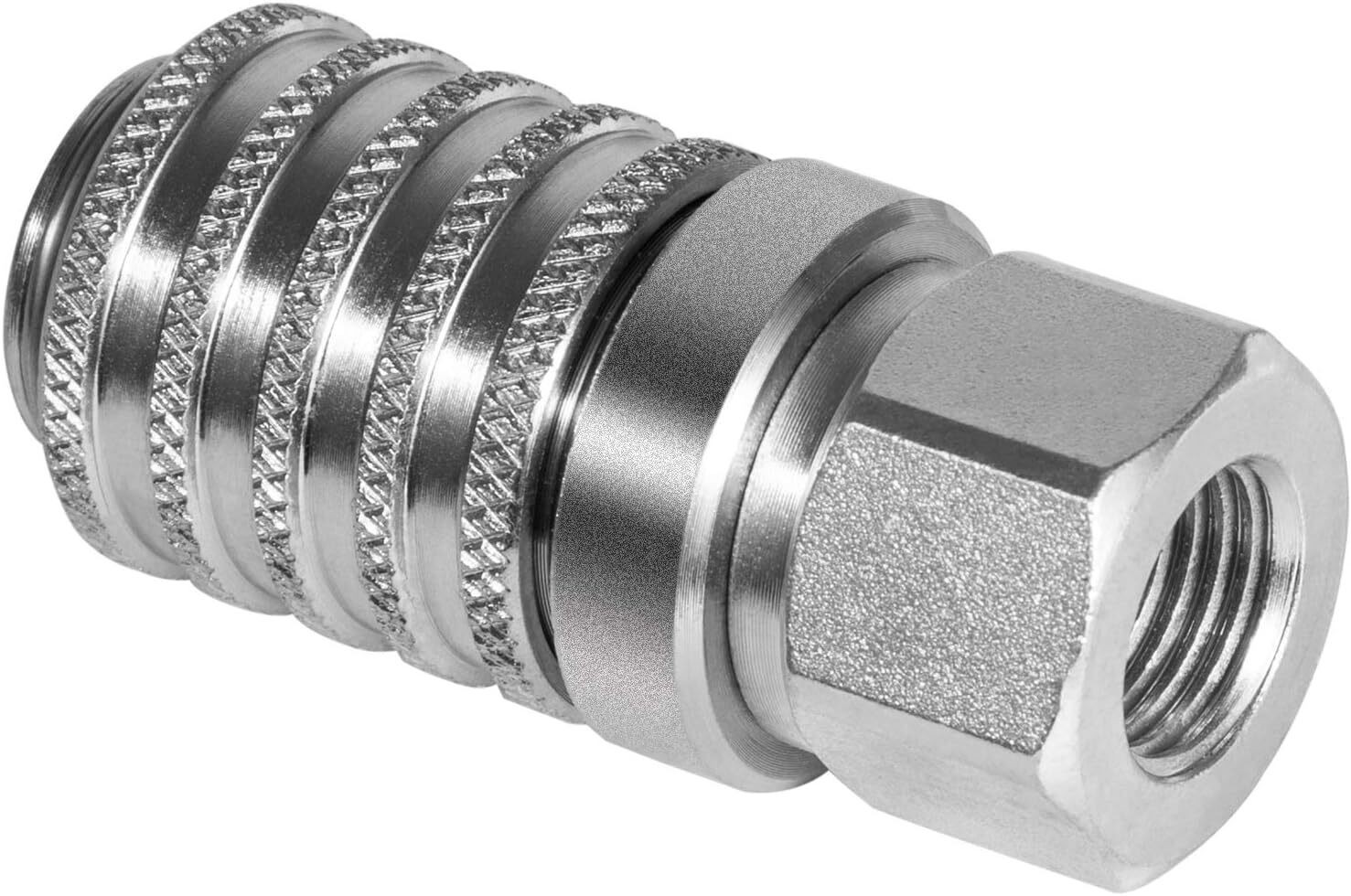 PD242 Steel Test Port Quick Coupler 1/8" Body 1/4" -18 NPTF Hydraulic Pneumatic
