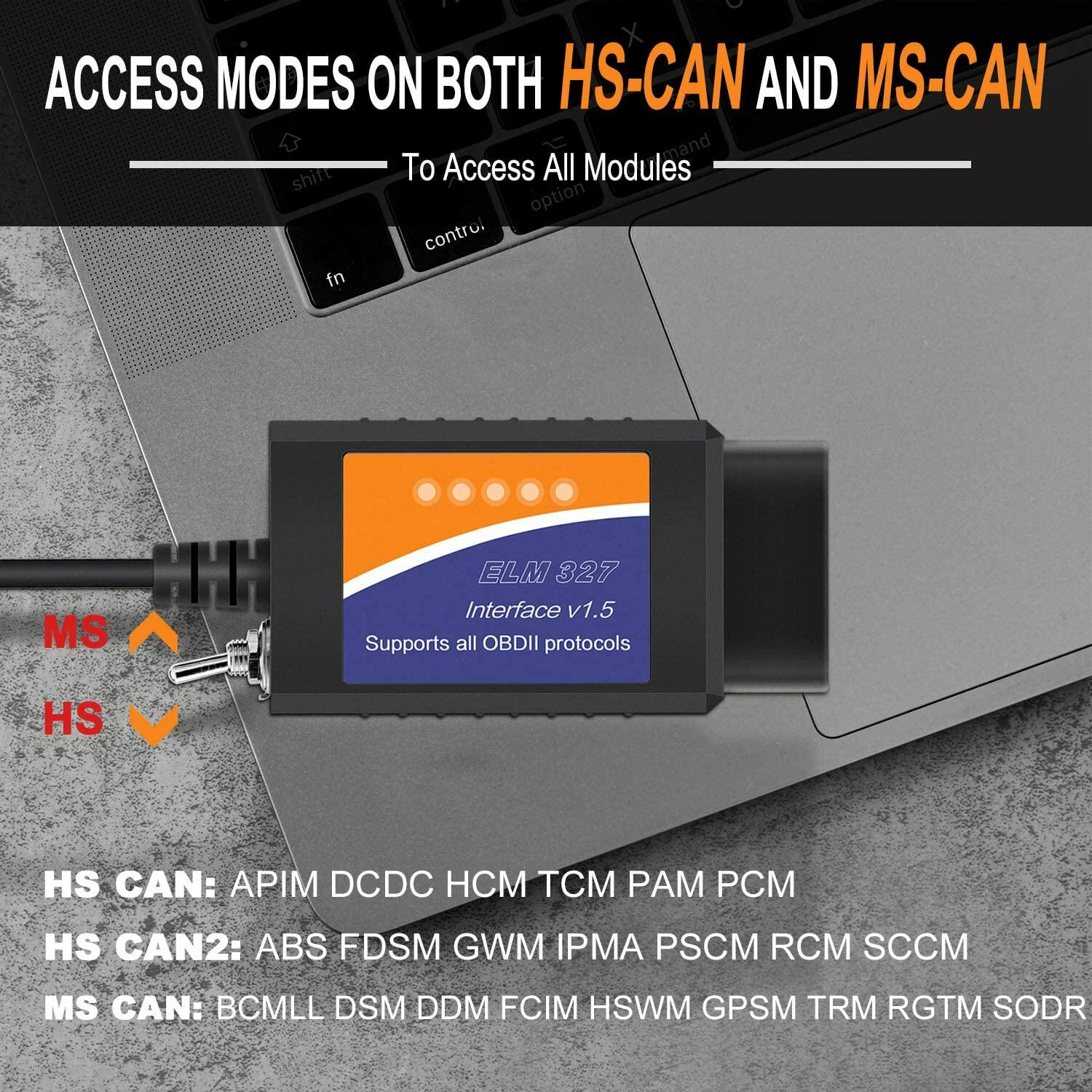 ELM327 V1.5 USB FORScan OBD2 Scanner Adapter for Ford Mazda Car and Light Truck