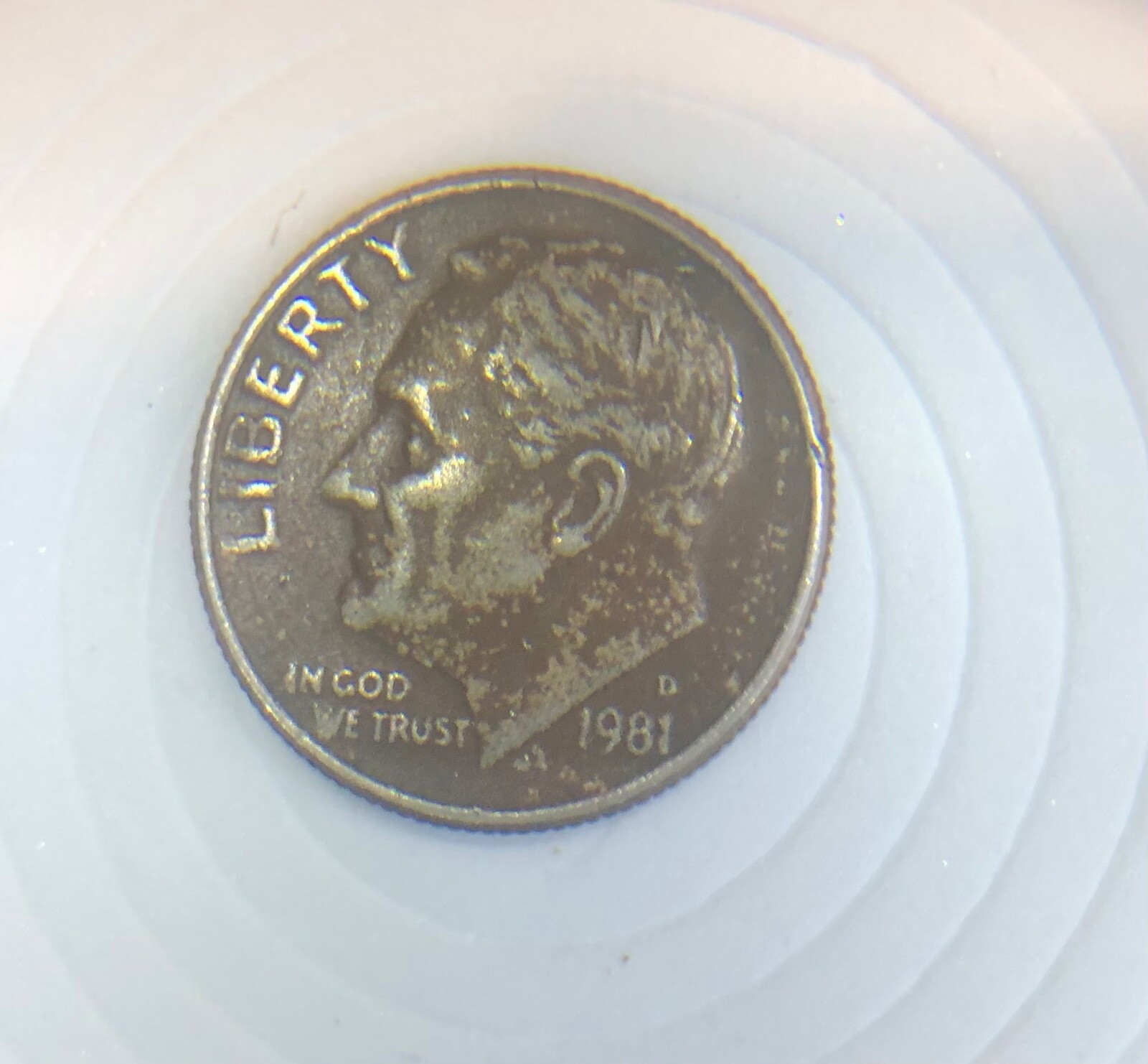 1981 Dime Roosevelt-d mint mark
