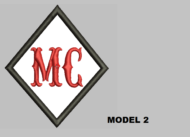 Custom Embroidery Diamond Embroidered MC PATCH, badge, tag sew on