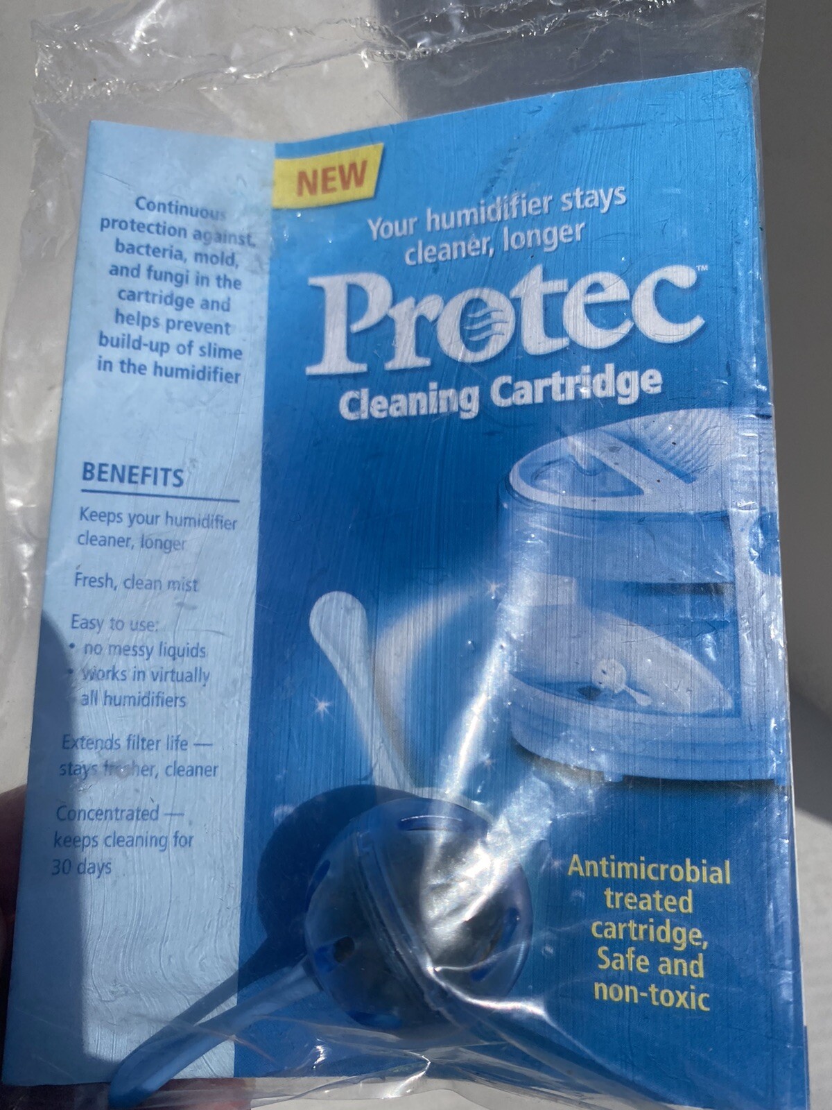 Protec Humidifier Antimicrobial Cleaning Cartridge Replacement New
