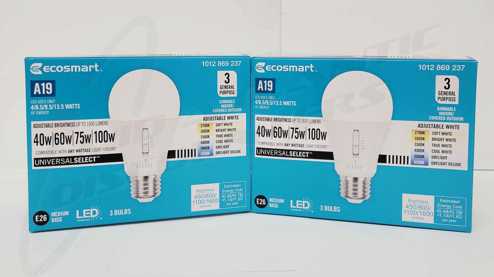 6 Ecosmart 40/60/75/100-Watt Equivalent A19 Dimmable LED Light Bulbs