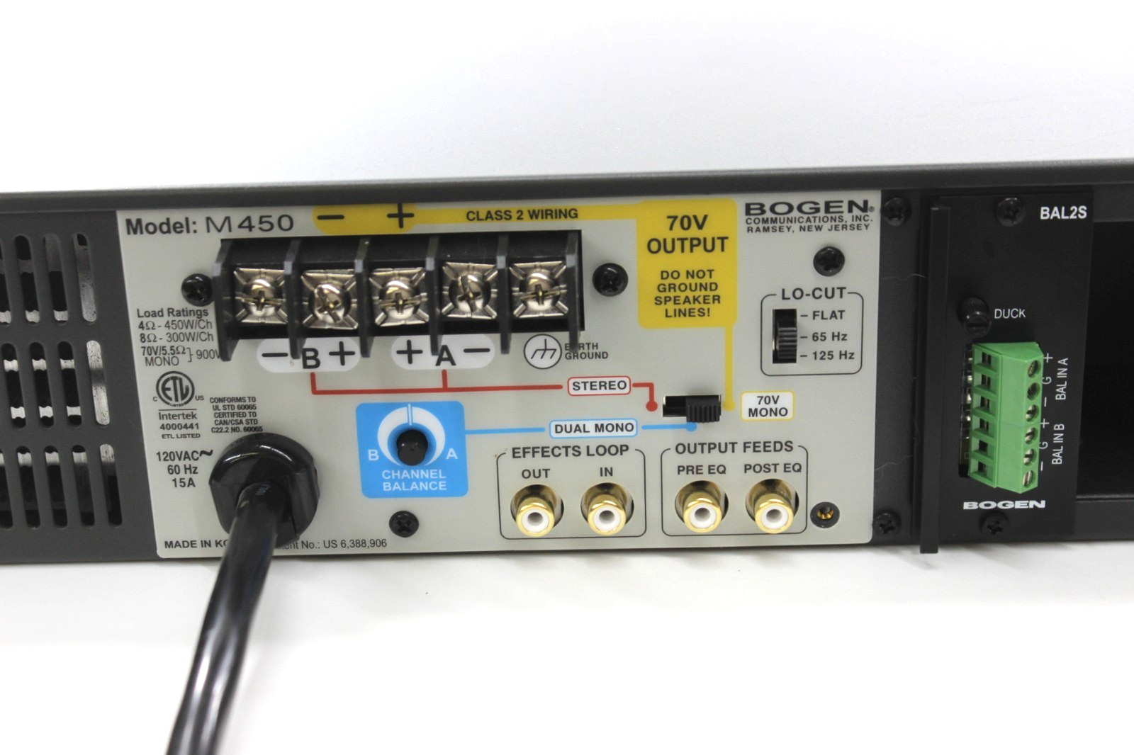 Bogen M-Class M450 Watt Module Power Amplifier Stereo