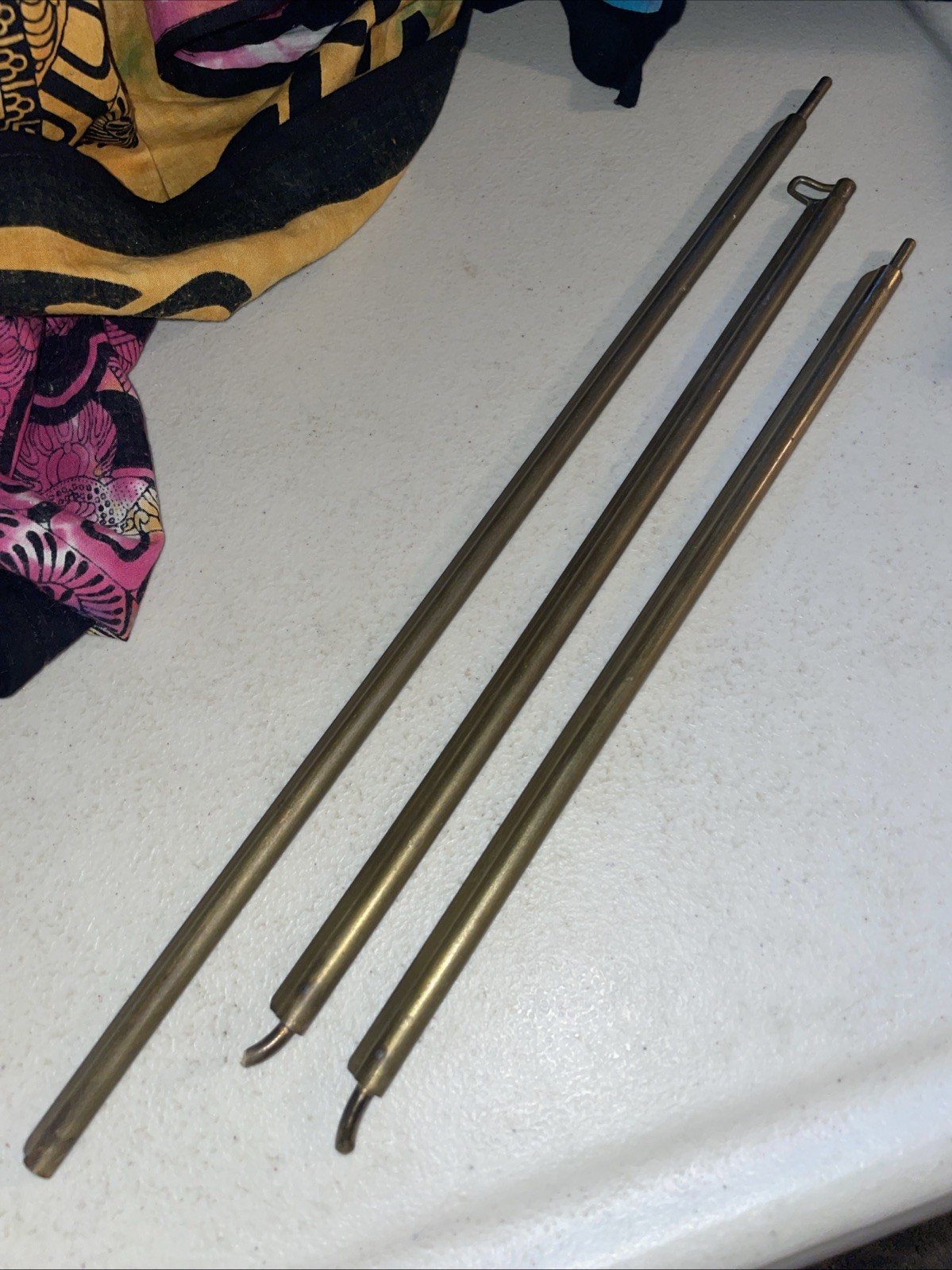 3 BRASS SCRAP PART LOT from Wm Knabe 1900s 100yr Old Antique 1910s Grand Piano