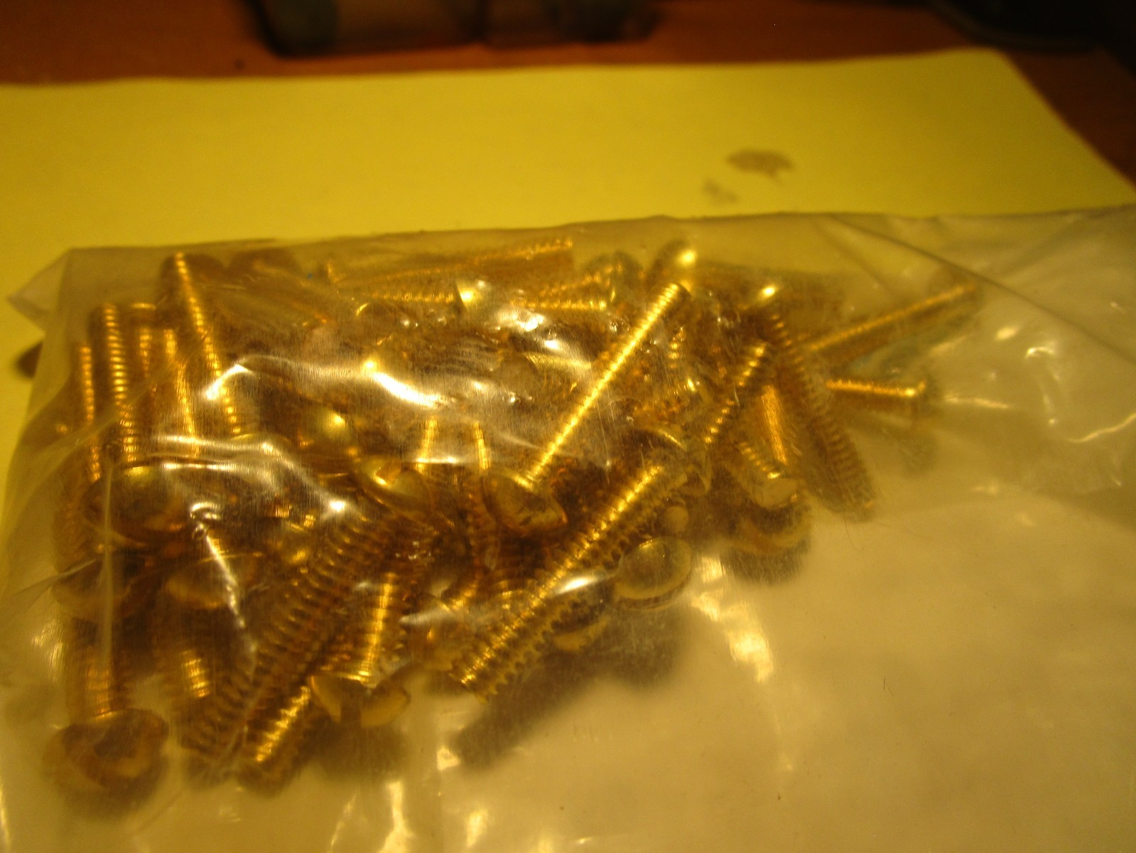 #10-24 x 1" Brass Slotted Round Head Machine Screw QTY 50