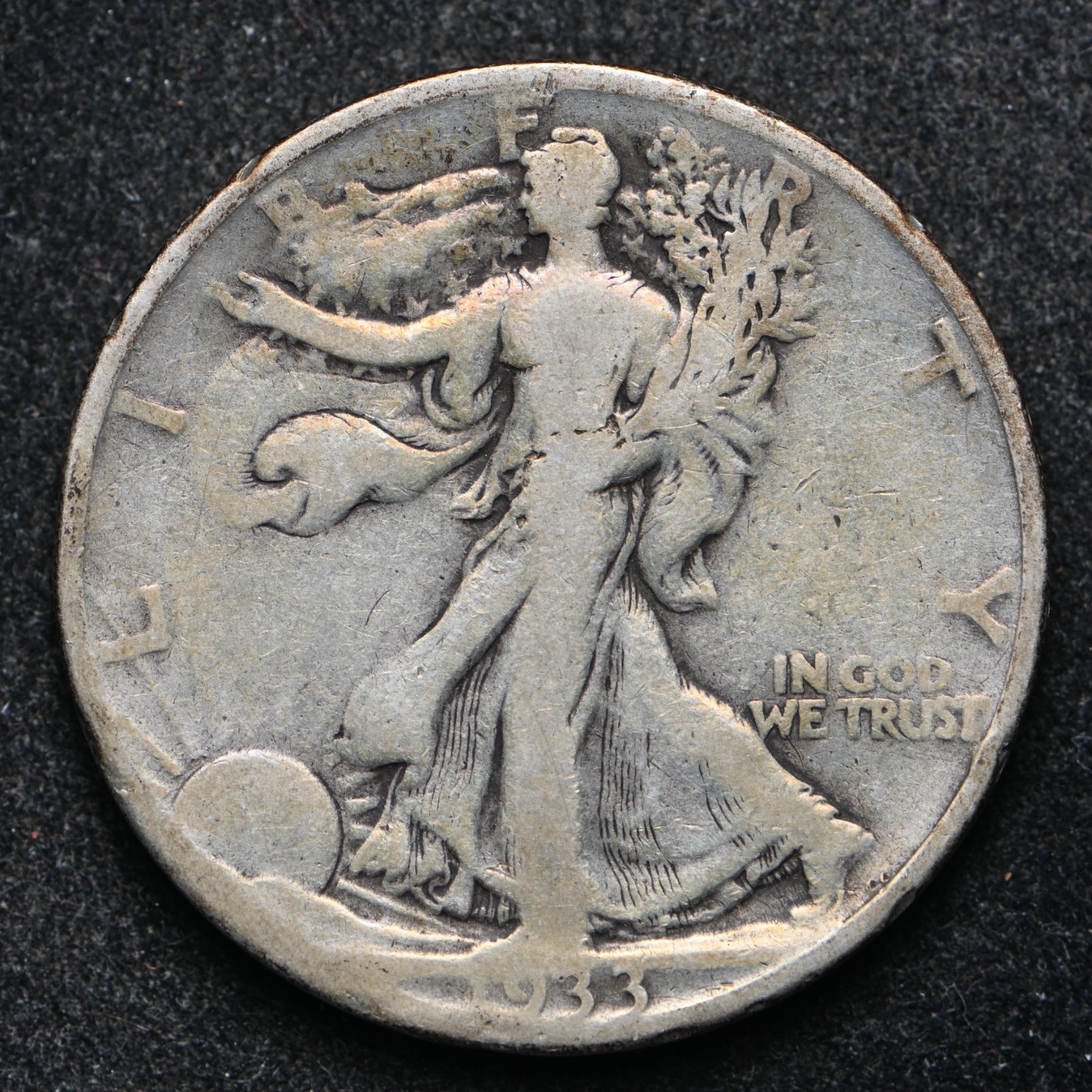 1933-S Walking Liberty Silver Half Dollar Good+ (cn17364)