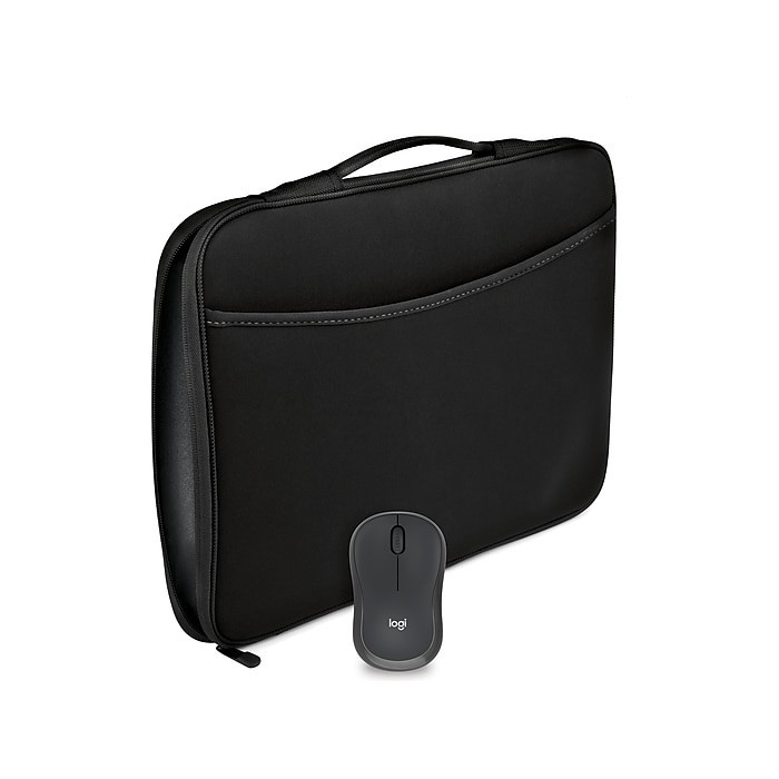 Logitech Bluetooth Wireless Mouse and 16" Laptop Sleeve Bundle M240 Silent Mouse