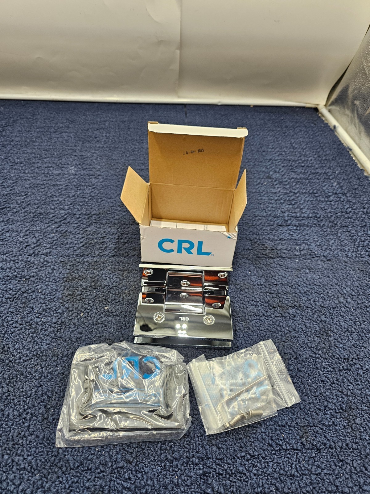 CRL V1E044CH Polished Chrome Vienna Wall Mount Full Back Plate Hinge