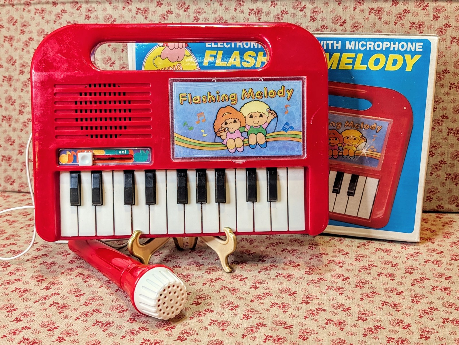 Vintage~Flashing Melody Electronic Organ Sing Along Microphone~Creatoy~Tested