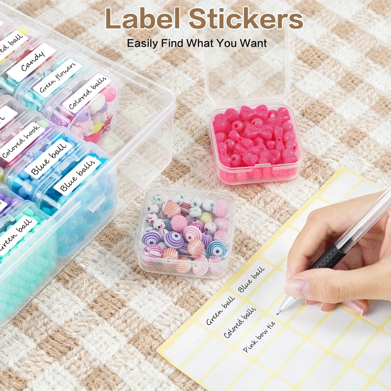 Large Bead Organizer Box, 66 Pcs Small Clear Storage Containers | Mini Bead Orga