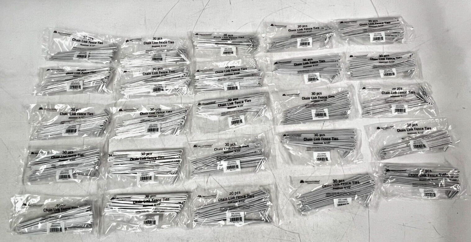 LOT OF 750 Ties - Merchant Metals 6.5" Aluminum Chain Link Fence Ties 92165