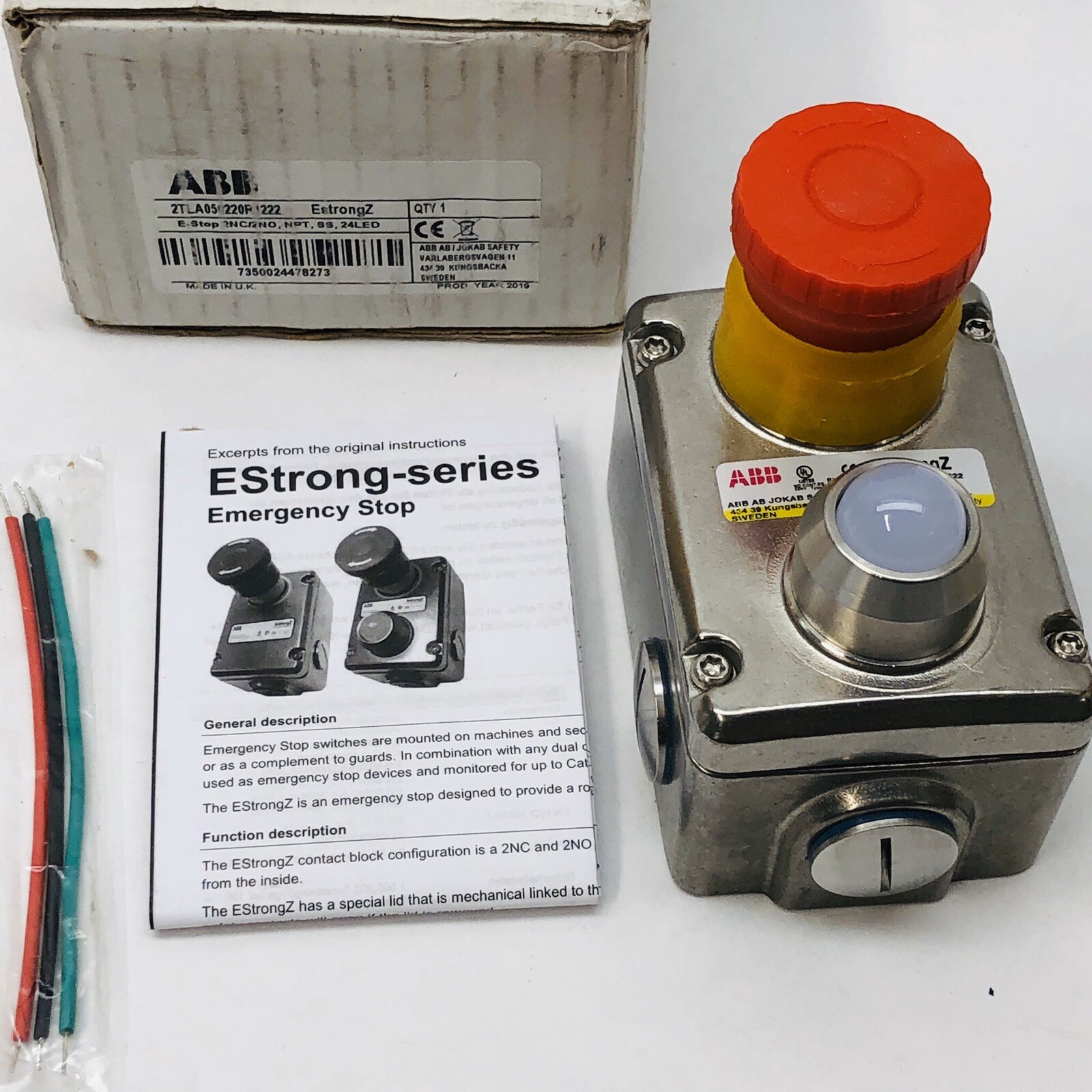 ABB #2TLA050220R1222 E STRONGZ EMERGENCY STOP DEVICE TO STOP MACHINERY