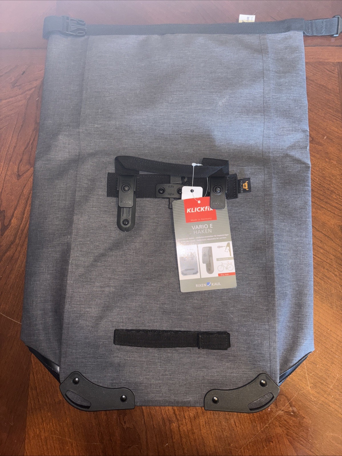 Rixen & Kaul KLICKfix Vario E HAKEN Hook Bag 22”x17” Grey & Black bike accessory