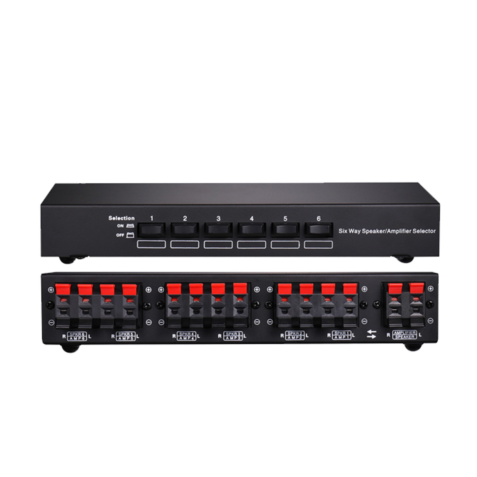 6-way Stereo Speaker Selector Switch Amplifier Selector Bidirectional Switcher