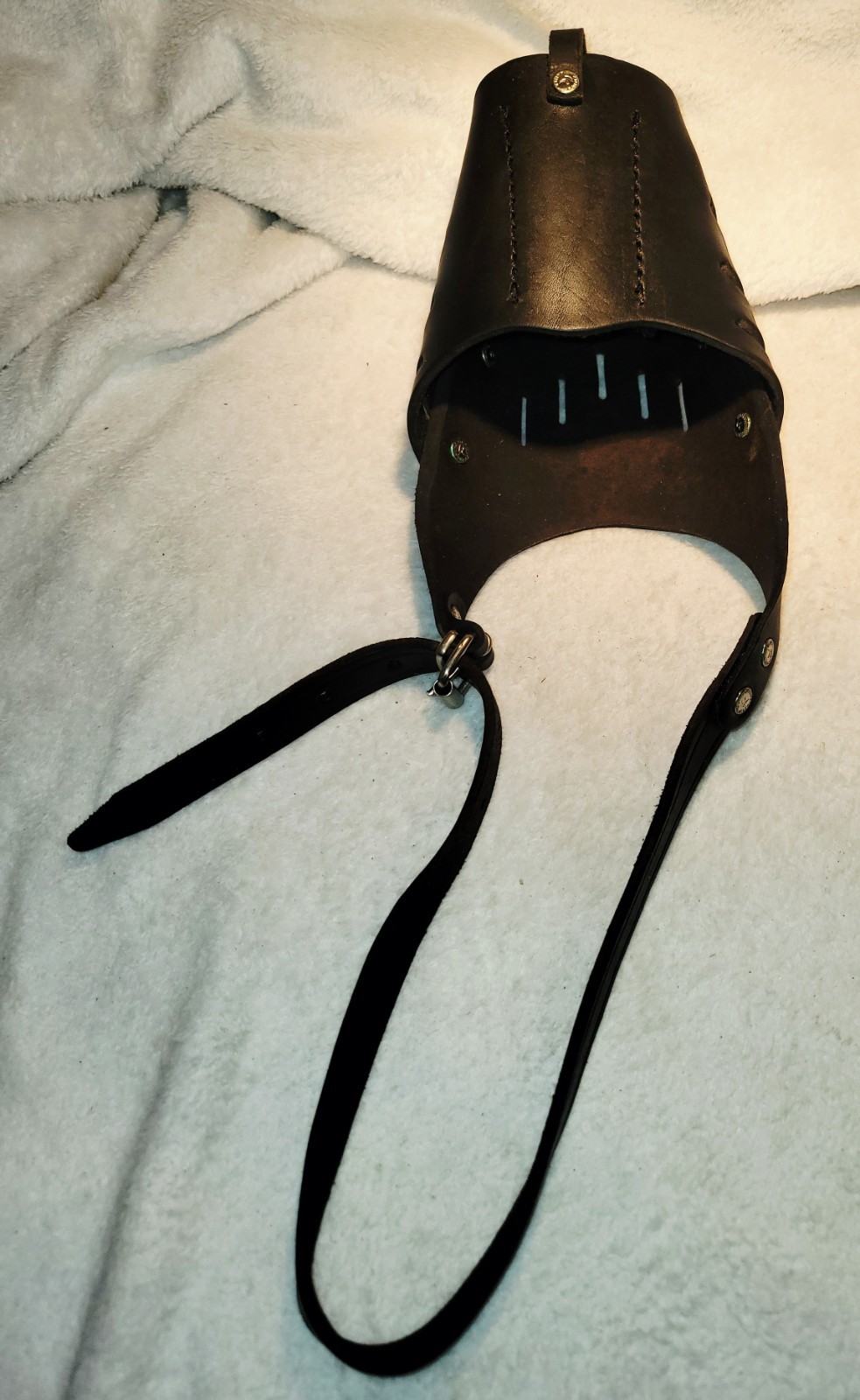 Heavy Duty Leather Muzzle Basket For Medium To Large Dog, See Pics For Size