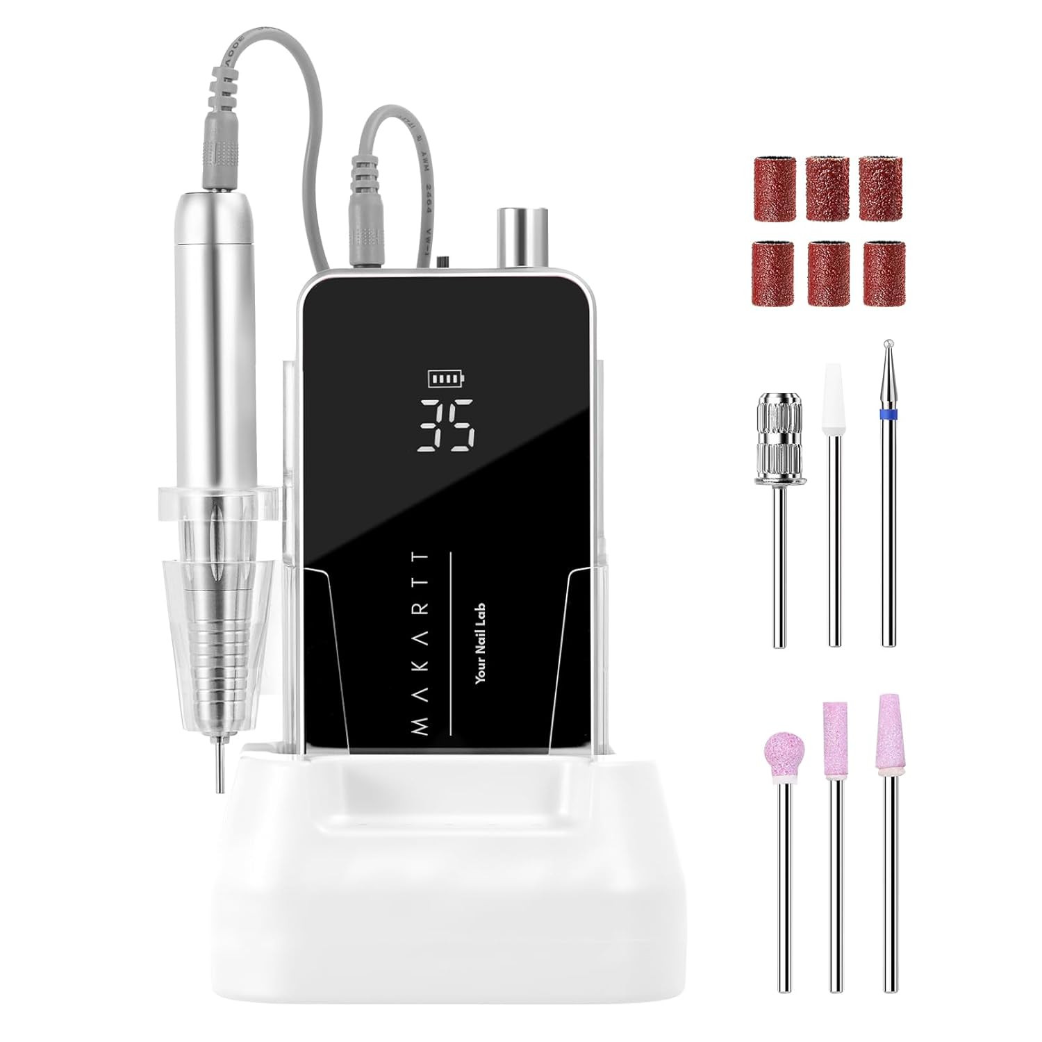 Electric Nail Drill - 35000RPM Rechargeable Efile with Coreless Motor, Nouvella