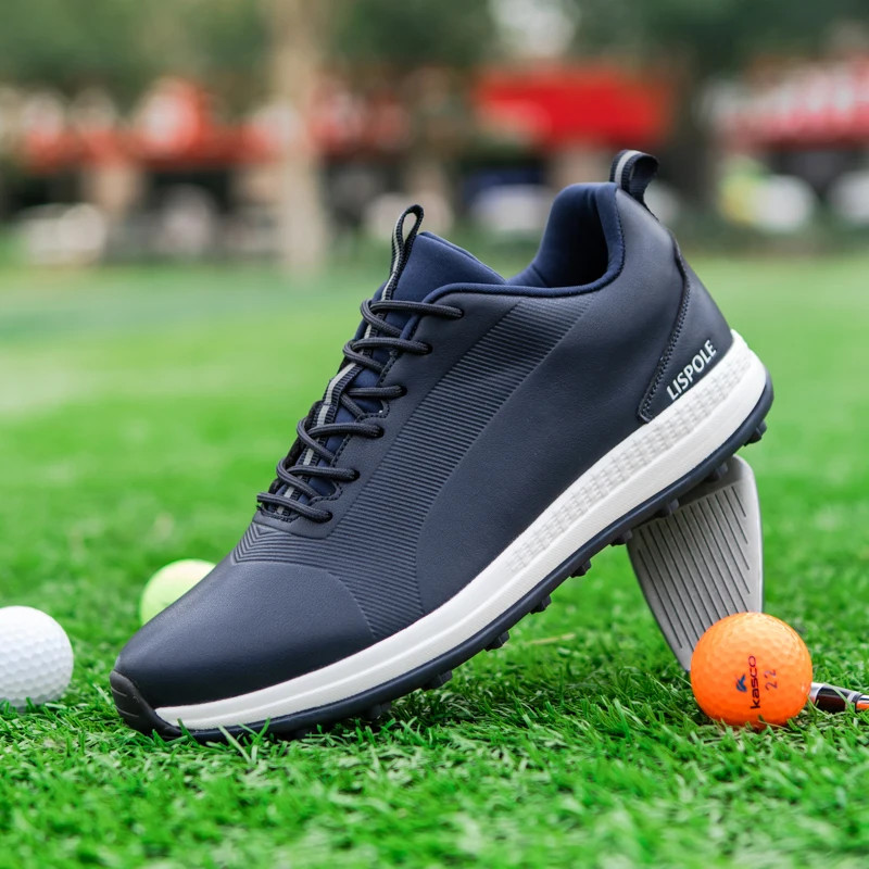 Zapatos Golf Hombre Zapatillas Cuero Transpirable Antideslizantes Entrenamiento