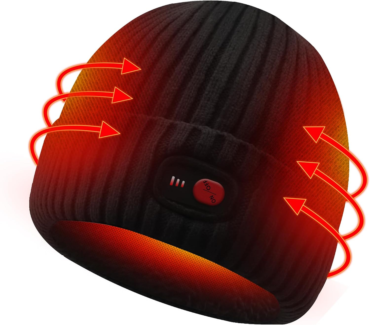 MMlove Rechargeable Heated Hats for Men Women Electric Heated Beanie Hat, Batter