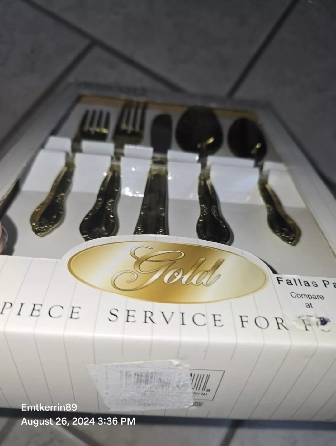 Gold Plated Stainless Flatware Service For 4 Tableware 20pc