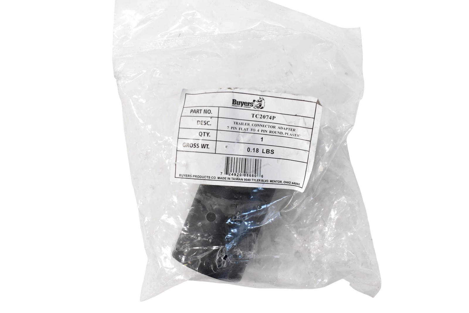 Buyers Products TC2074P Trailer Connector Adapter 7 Pin To 4 Pin Black New