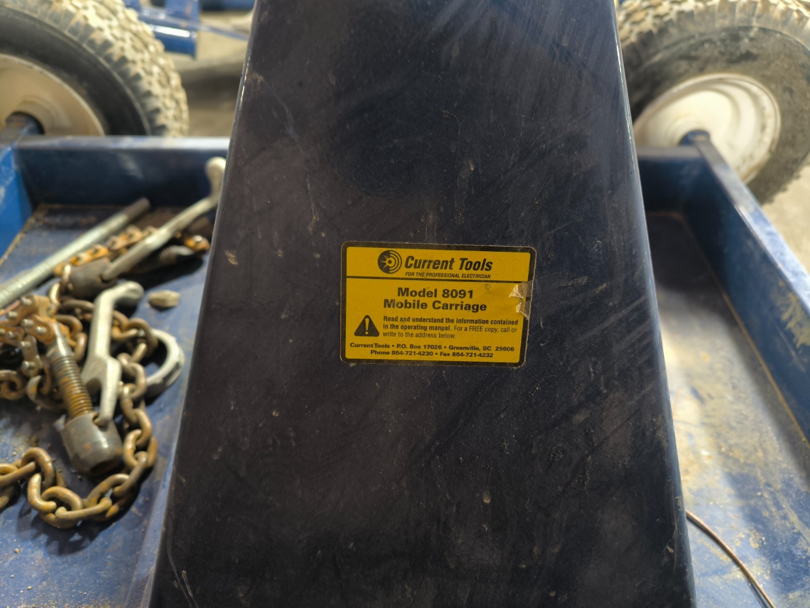 Current Tools Cable Puller System Carriage Reel Stand Coupling Accessories Blue