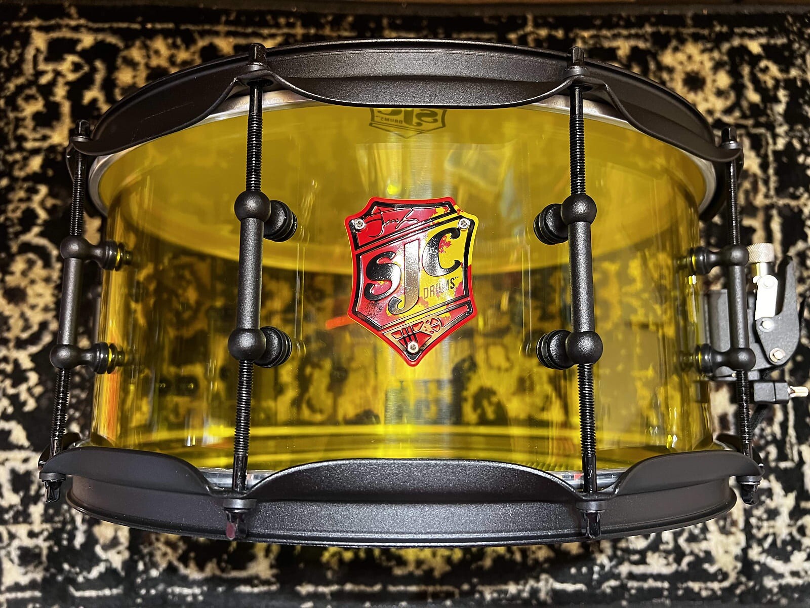 SJC Custom Drums Josh Dun Torch Snare Drum - 6.5 x 14, Yellow w/black hw