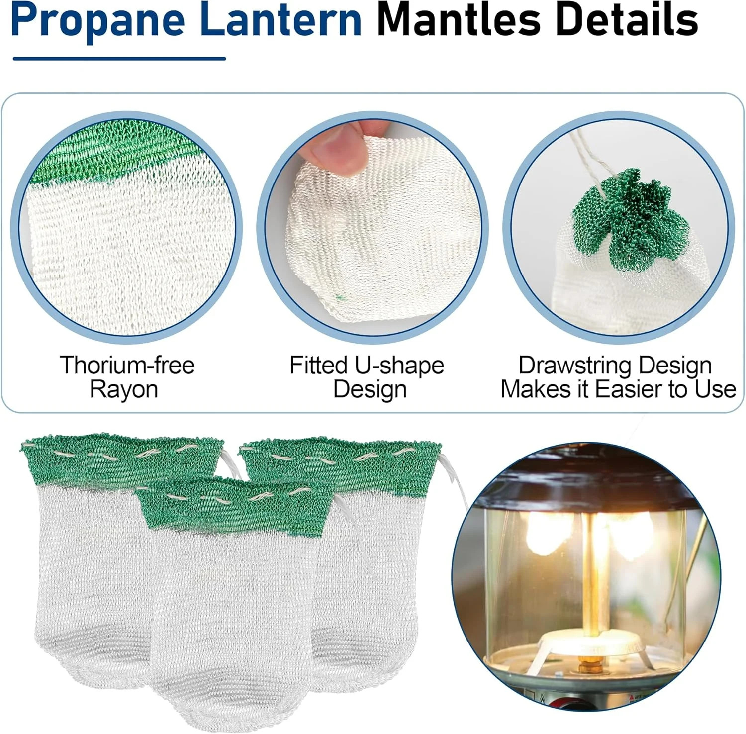 40-Pack Camping Lantern Mantles, Upgrade Accessories for Coleman String Tie #21