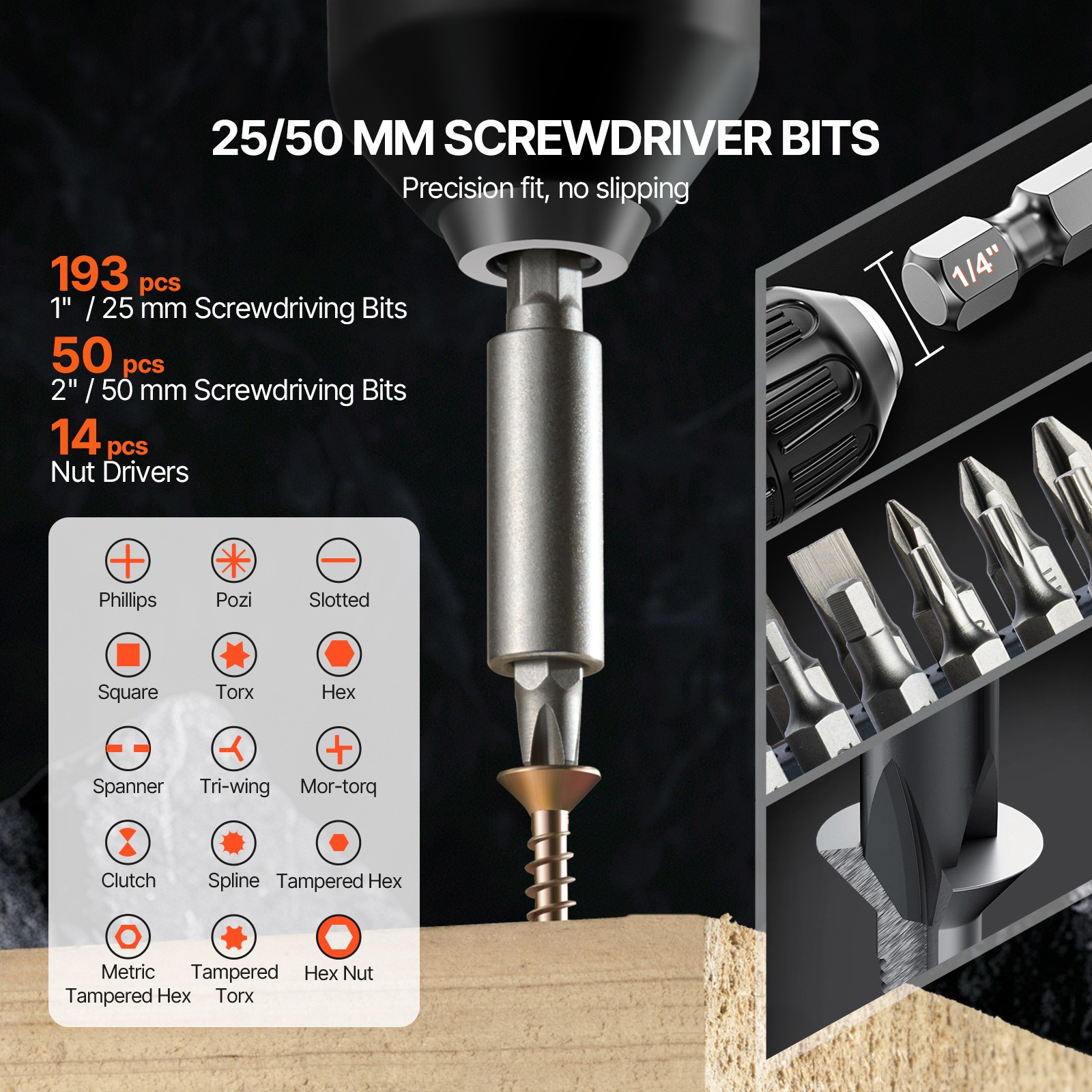 Uimoso Drill Bit Set 318PCS Screwdriver Bit Set with Carrying Case Multi-purpose