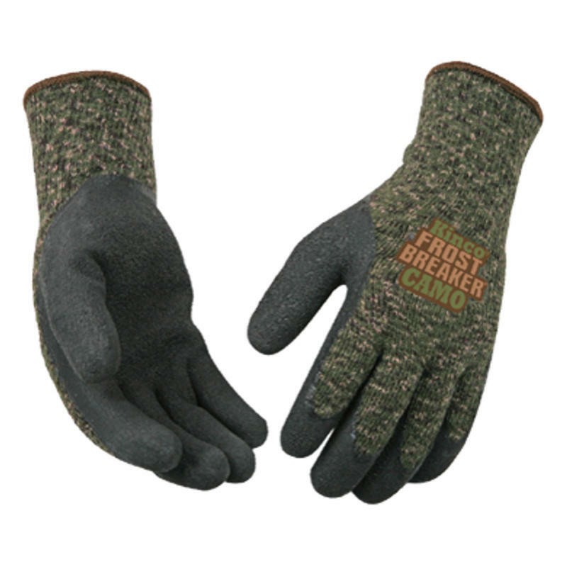 Kinco Frost Breaker Men's Indoor/Outdoor Thermal Dipped Gloves Camouflage Medium