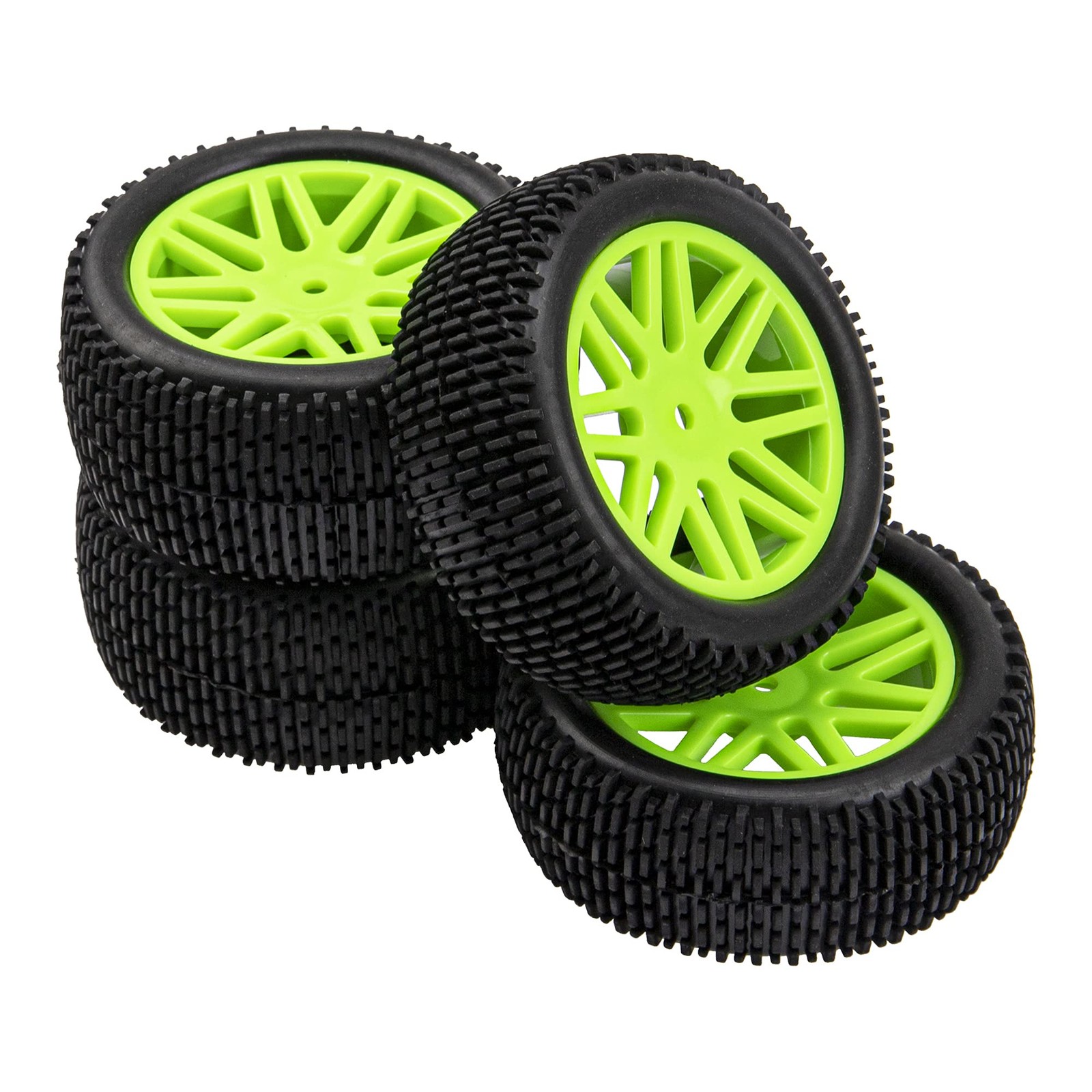 12mm Hex Wheel Rims & OD 88mm/3.46" Tires with Foam Front Rear Wheel with Red...