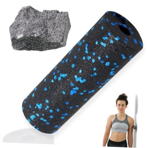 Mini Massage Foam Roller High Density - 100% Recycled Non-Toxic Material - Blue