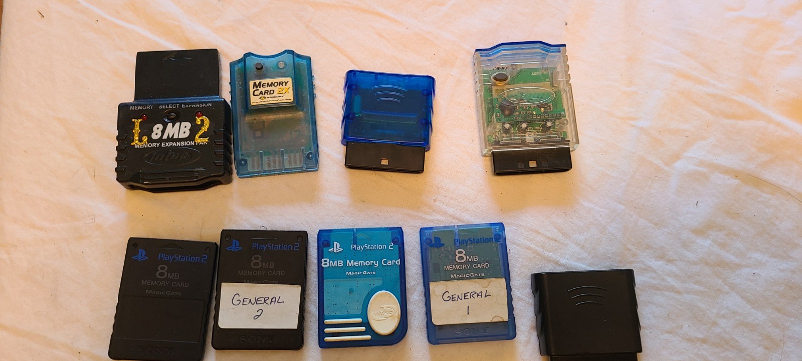 13 Vintage Playstation 2 PS2 Memory Cards 8 OEM Untested