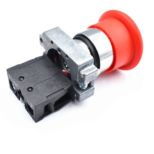 NC Red Mushroom Emergency Stop Push Button Switch 22mm 600V 10A ZB2 BE102C 2PCS