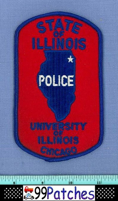 UNIVERSITY OF ILLINOIS CHICAGO (Old Vintage) Campus Police Patch CHEESECLOTH 7L