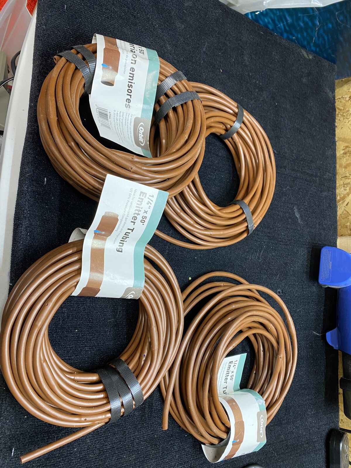 4  Orbit 1/4" x 50’ Emitter Tubing, Drip Irrigation, Landscape and Gardening
