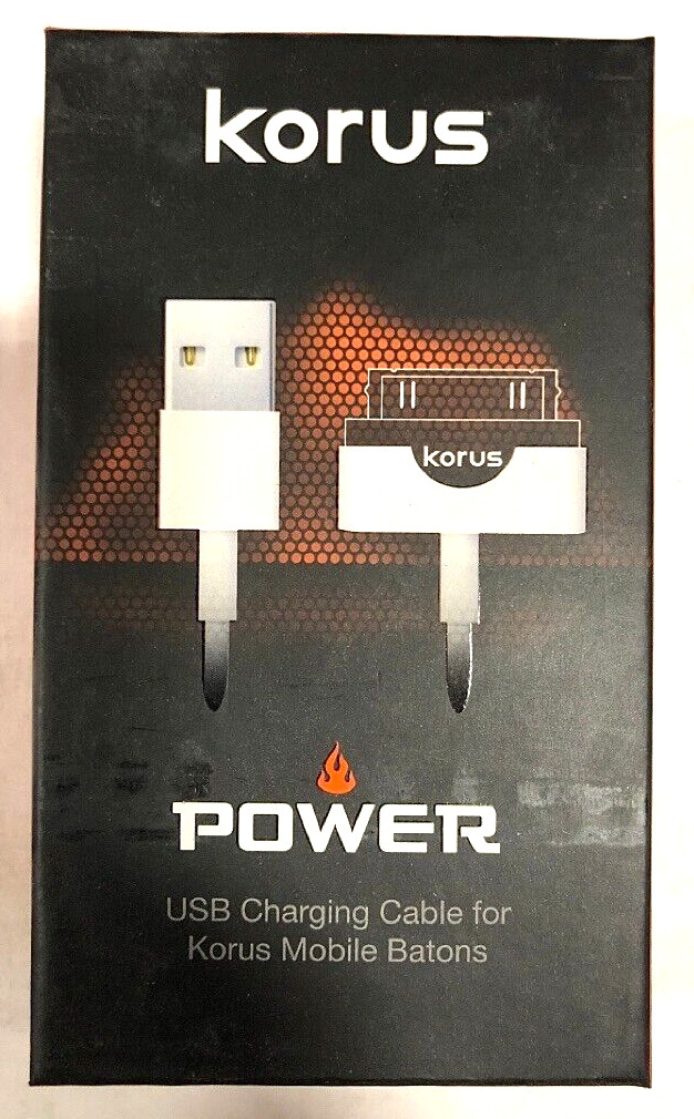 NEW Korus V600 Power USB Charging Cable for Mobile Batons Works w/ 30-pin 8-pin