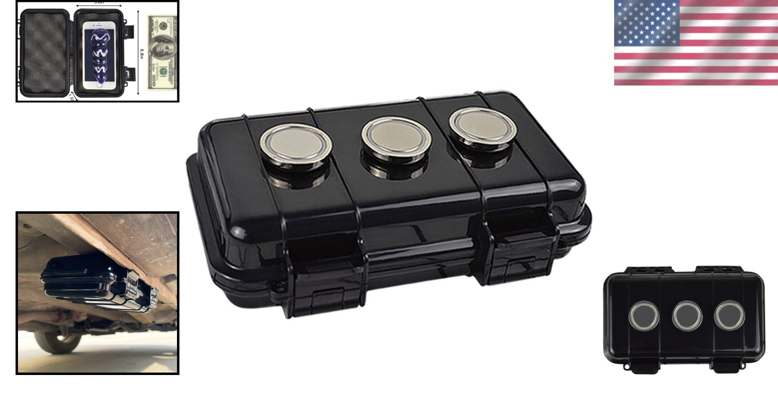 Magnetic Hidden Stash Box under Car Secret Compartment Security Safe Container