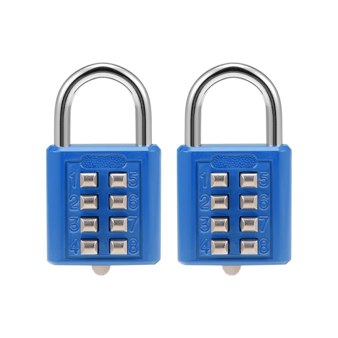 8-Digit Combination Padlock Push Button Lock for Locker Cabinet Blue 2Pcs