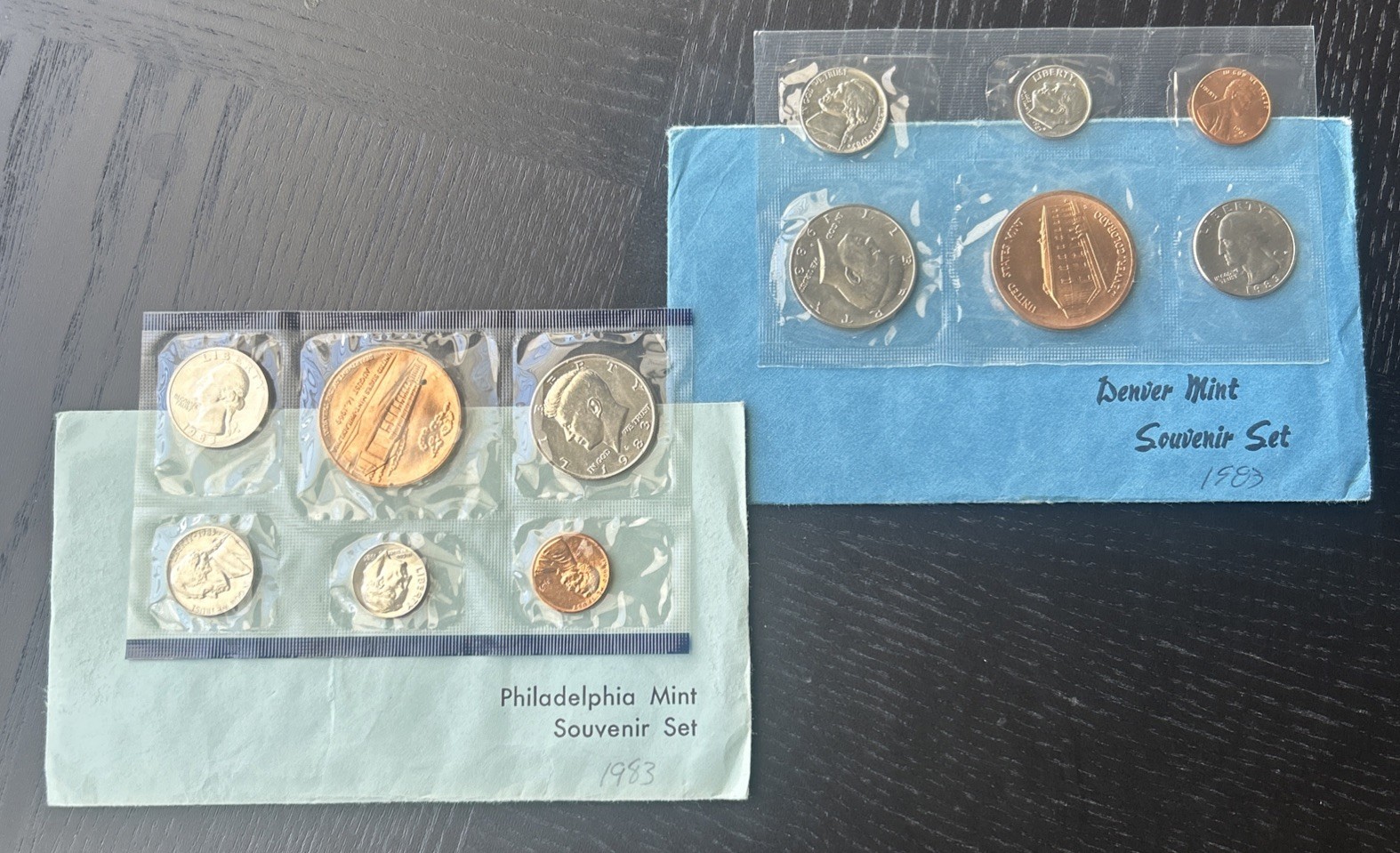 1983 AUTHENTIC US MINT UNCIRCULATED DENVER AND PHILADELPHIA SOUVENIR SETS