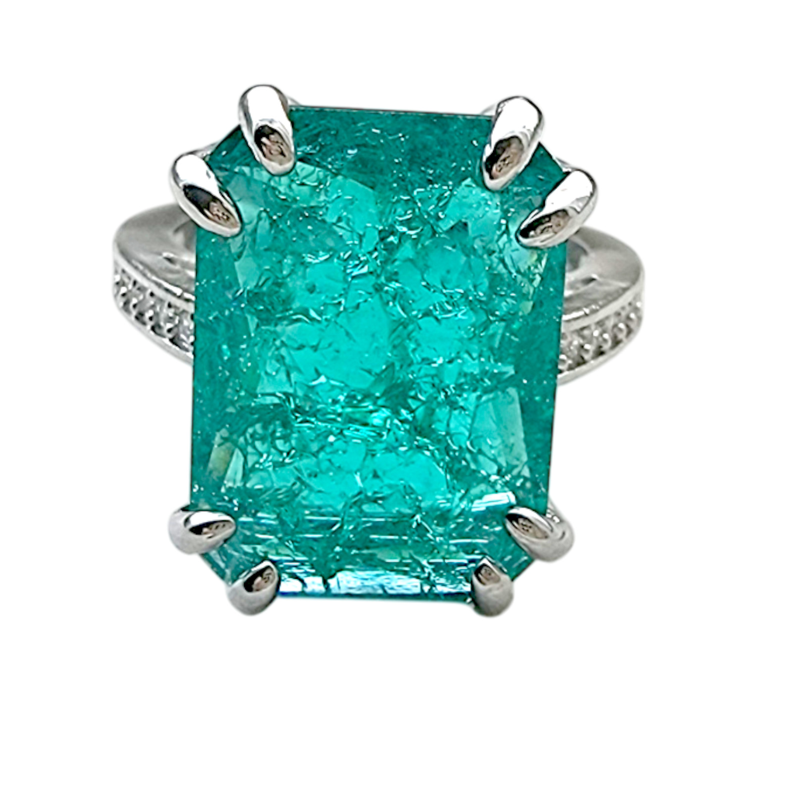 6 Ct Paraiba Tourmaline Ring  925 Sterling Silver Engagement Ring
