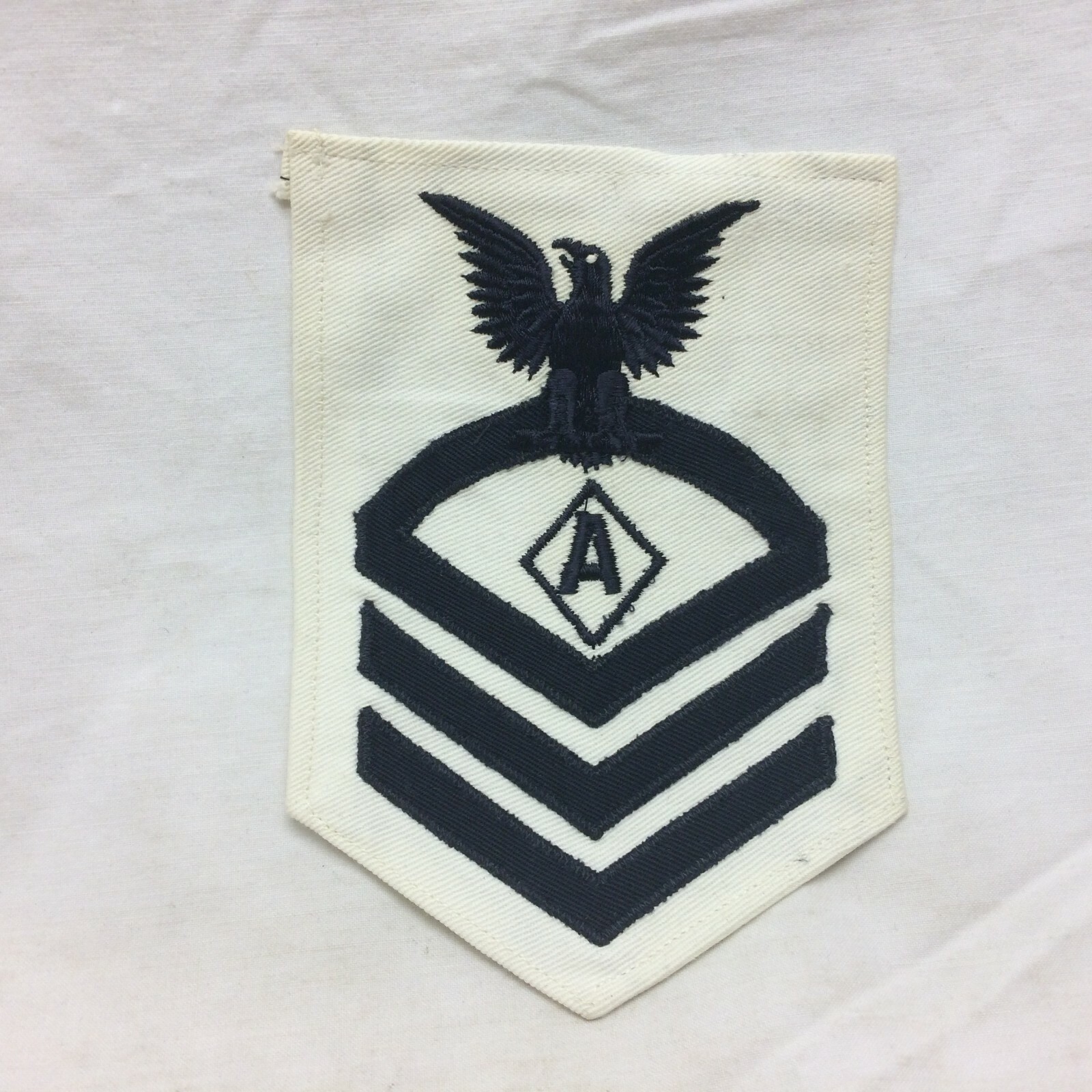 Vintage Military Patch Navy Athletic Instructor CPO White Twill Variant
