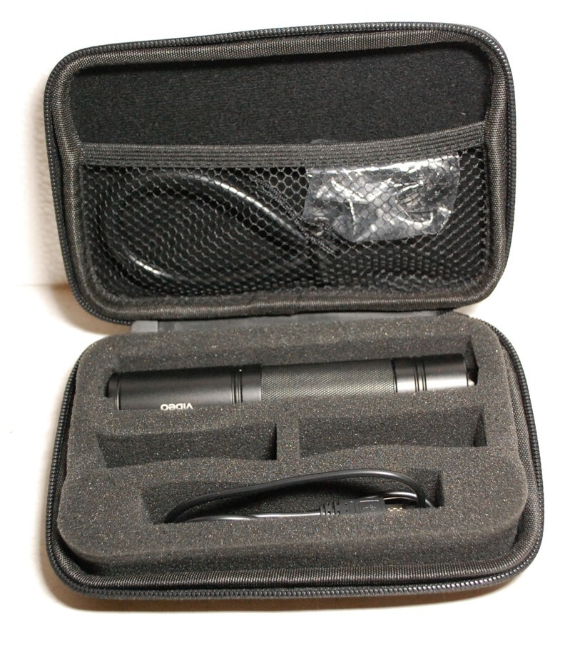Tovatec 1000 USB DIVE Light With wrist loop, Charger Cord & Case for UW Video