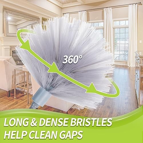 Cobweb Duster with Extension Pole, Set A: Spider Web Brush & Ceiling Duster