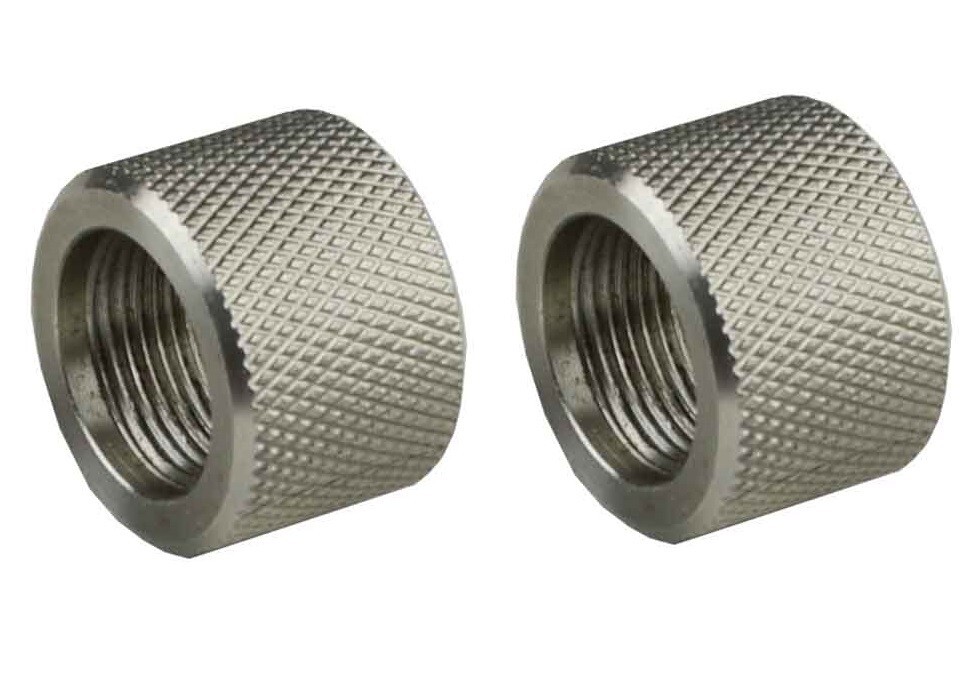 2 PC Stainless Steel Thread 5/8x24 TPI Protector Cover,  308 Wall Type Design