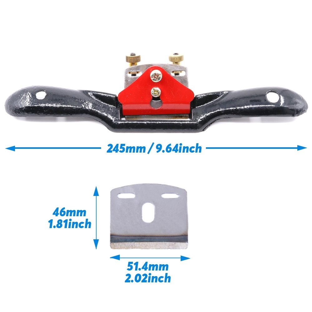 10'' Adjustable SpokeShave with Flat Base, Metal Blade Hand Tool Perfect for ...