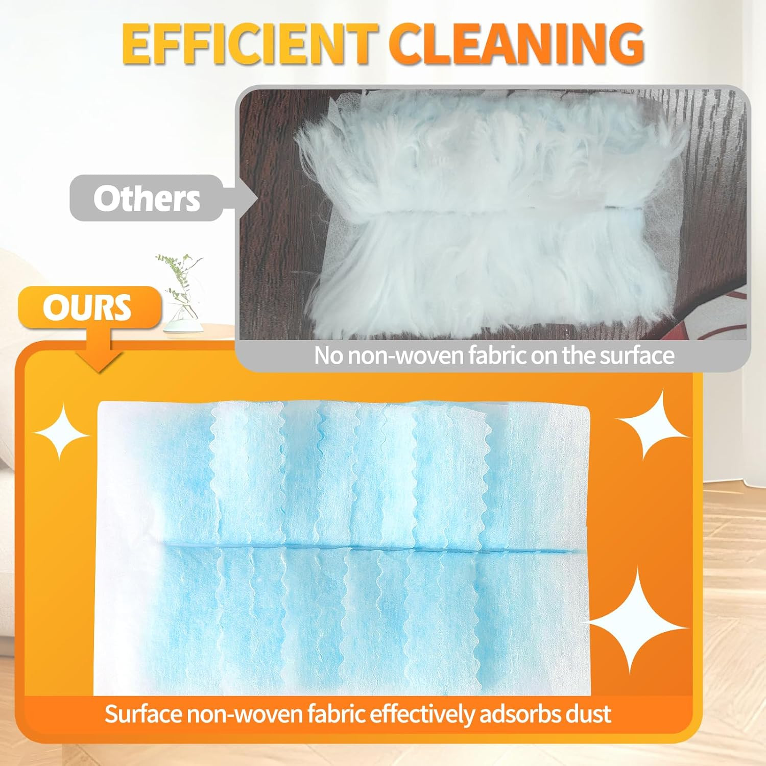 60 Count Swiffer Duster Refills with Handle - Multi-Surface Microfiber Dusting